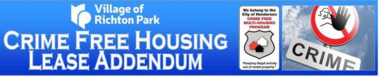 Crime Free Housing Lease Addendum Banner website