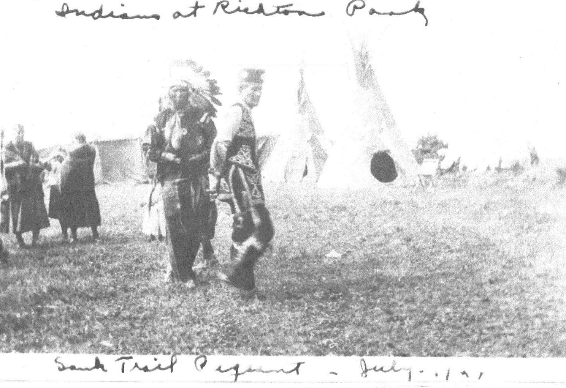 Native Americans at Sauk Trail Pageant July 1926