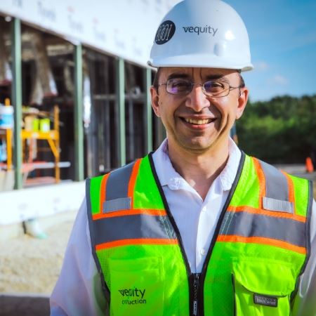 Worker with hard hat