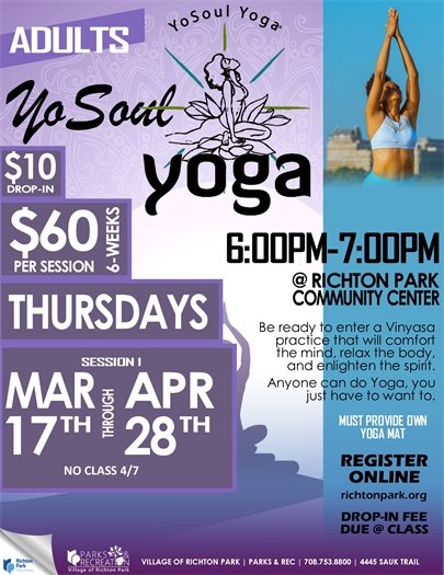 YoSoul Yoga | Thursdays | $60/Session | $10/Drop-In