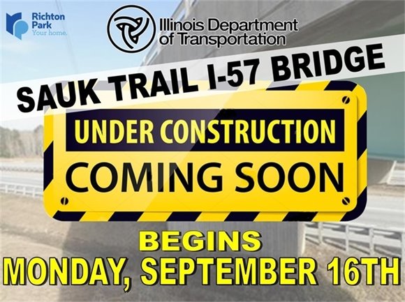 Sauk Trail/I-57 Bridge Under Construction